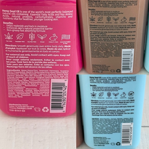 Hempz Beauty Boosters Berry, Vanilla & Ocean Travel Size Body Lotion 3-Pack Set - Picture 3 of 11